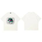 Beige Eye Graphic T-Shirt — fabric close-up