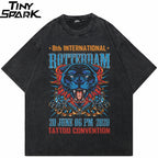 Animal Retro Black Washed T-Shirt — front view