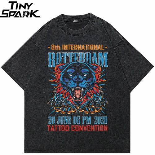 Animal Retro Black Washed T-Shirt — front view