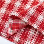 Plaid Oversized Varsity Jacket — fabric close-up