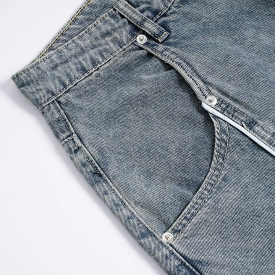 Retro Vintage Denim Baggy Jeans — detail shot