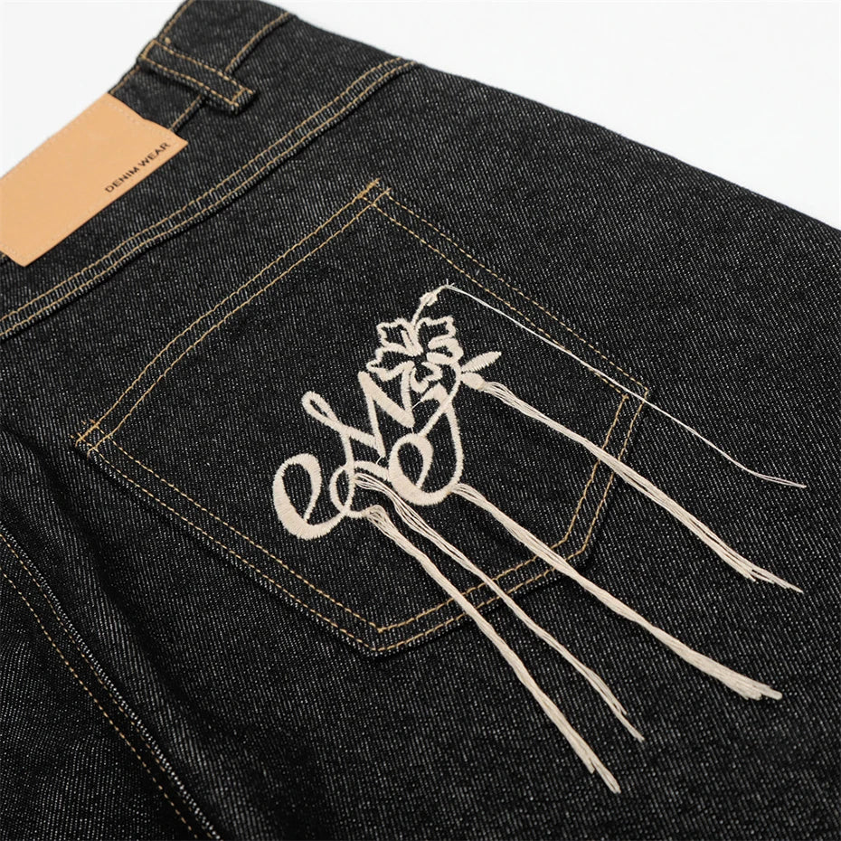 Wide Y2K Loose Denim Shorts — fit shot