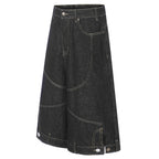 Wide Y2K Loose Denim Shorts — front view
