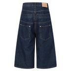 Jeans Blue Loose Denim Shorts — back view