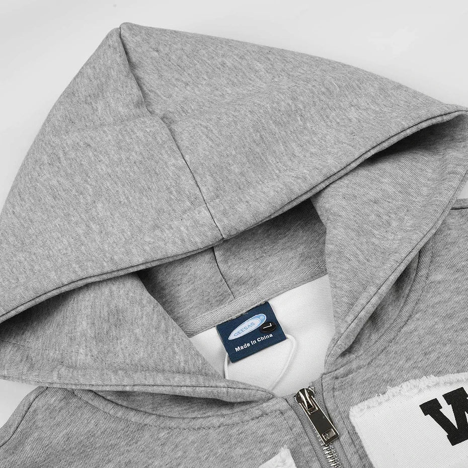 Vintage Patchwork Oversized Jacket — detail shot