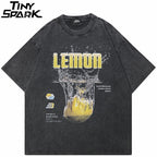 Emo Retro Black Washed T-Shirt — front view