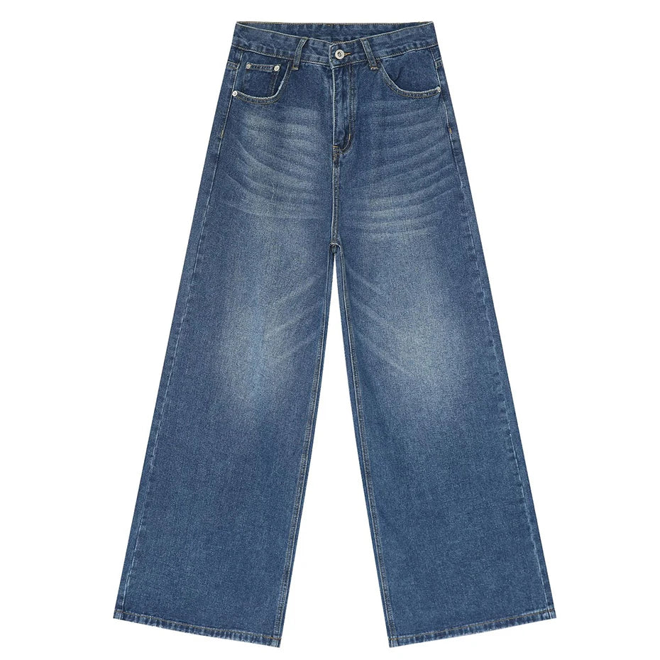 Vintage Black Denim Baggy Jeans — side view