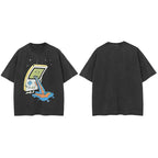 Graphic Retro Black Faded T-Shirt — styling shot