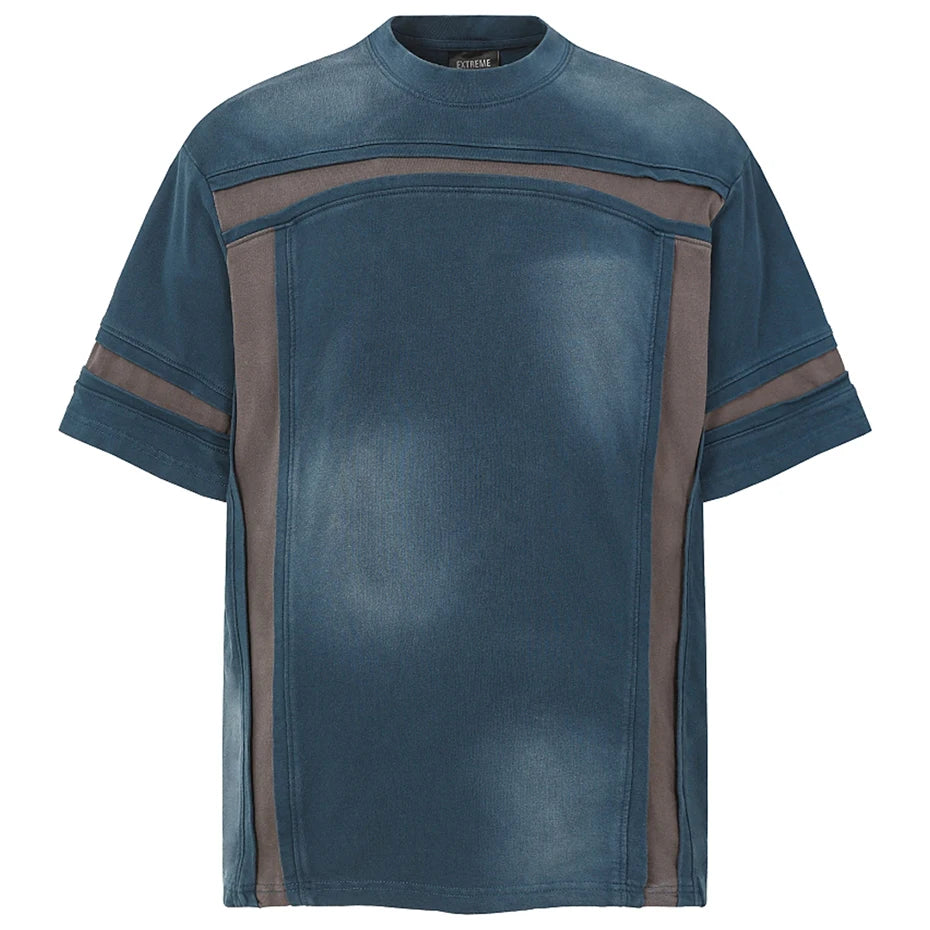 Loose Vintage Patchwork Oversized T-Shirt — back view