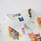 Funny Y2K Cat Graphic Loose Shirt — back view