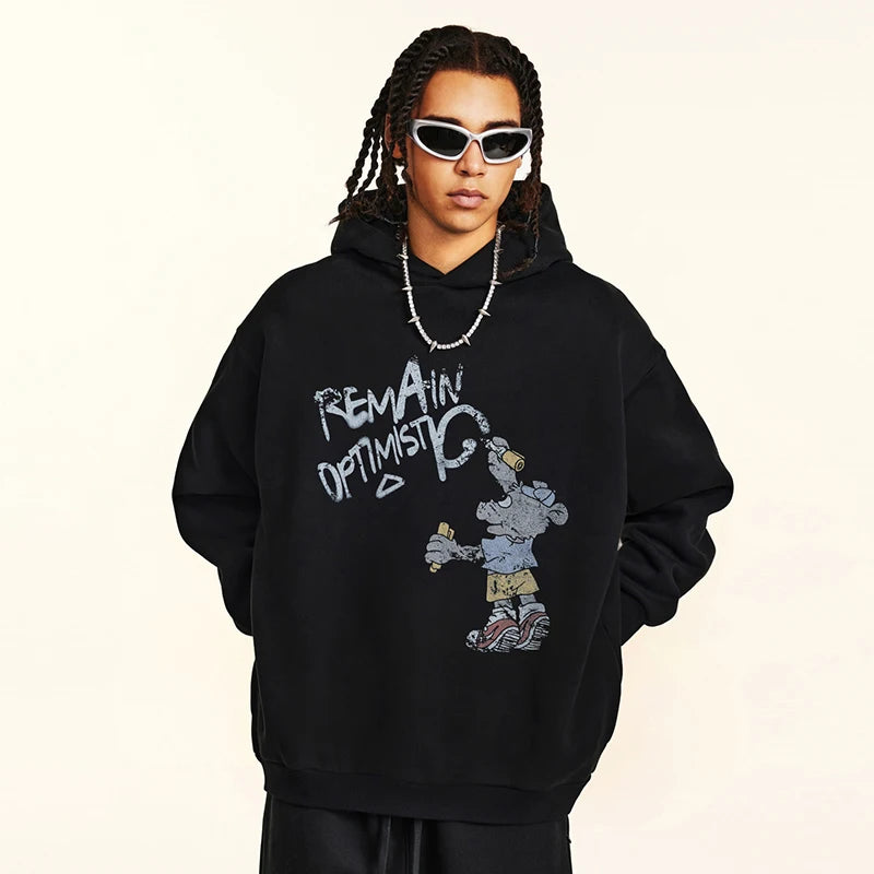 Cartoon Graphic Hoodie — front view