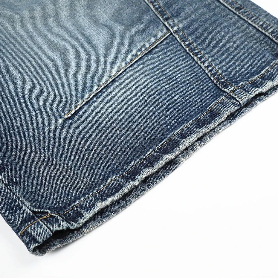 Leg Vintage Loose Denim Shorts — fabric close-up