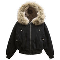 Vintage Padded Fur Puffer Jacket — styling shot