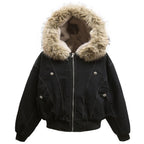 Vintage Padded Fur Puffer Jacket — styling shot