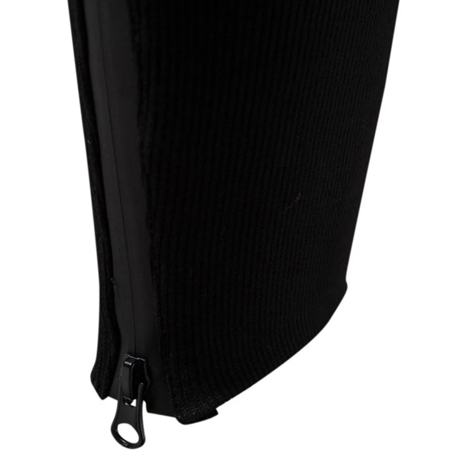 Techwear Black Zip Cargo Pants — fabric close-up