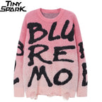 Y2K Gradient Graphic Knit Sweater — front view