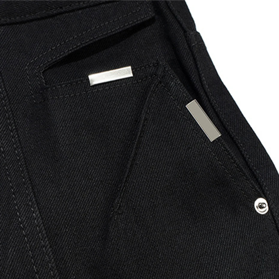 Flared Red Denim Flare Jeans — detail shot