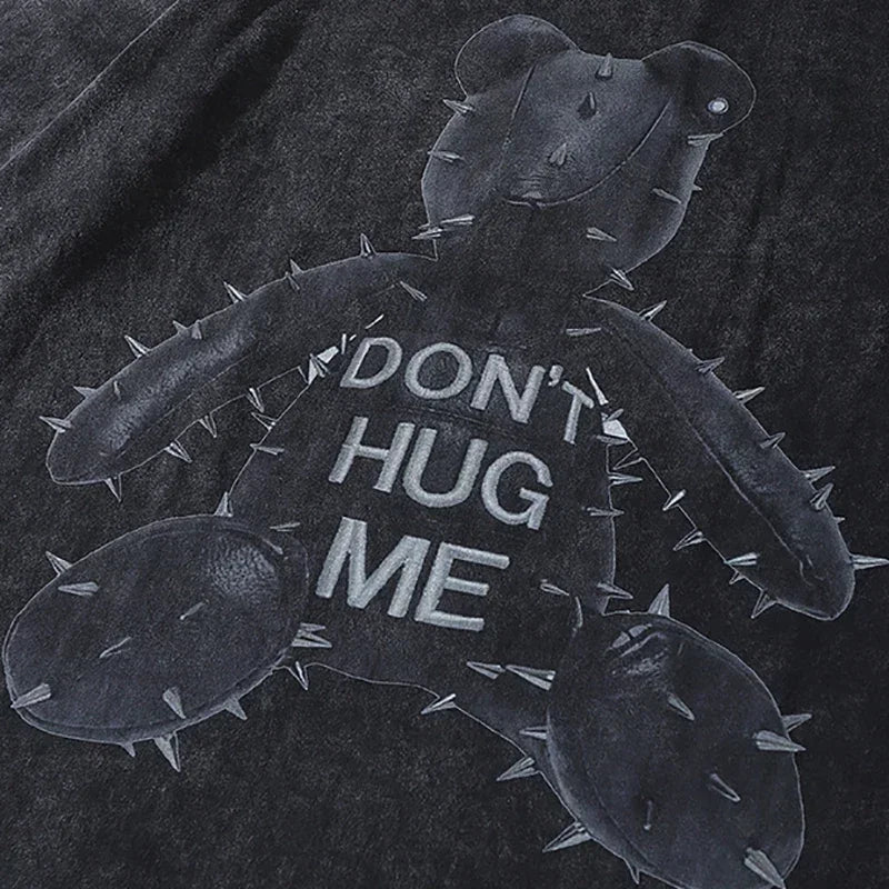 Vintage Black Bear Washed Oversized T-Shirt — detail shot