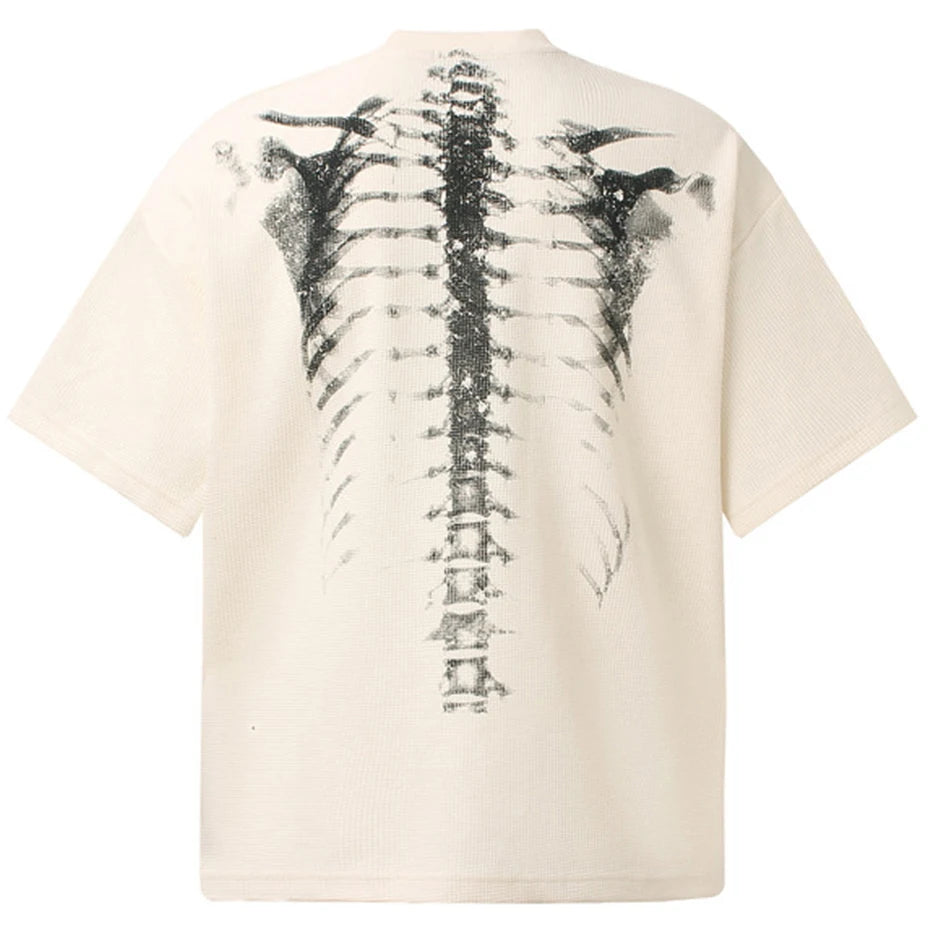 Y2K Black Skeleton Graphic Oversized T-Shirt — detail shot