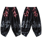 Floral Print Baggy Sweatpants — fit shot