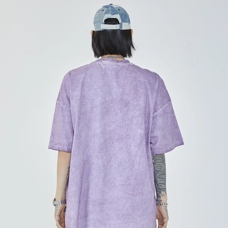Robot Girl Print Loose T-Shirt — back view