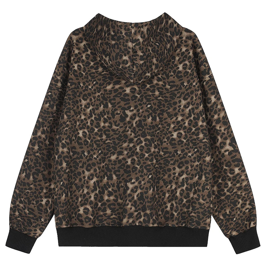Vintage Leopard Star Oversized Jacket — front view