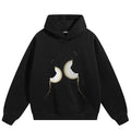 Cats Print Hoodie — fabric close-up
