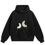 Cats Print Hoodie — fabric close-up