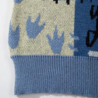 Sweaters Y2K Graphic Knit Oversized Sweater — fabric close-up
