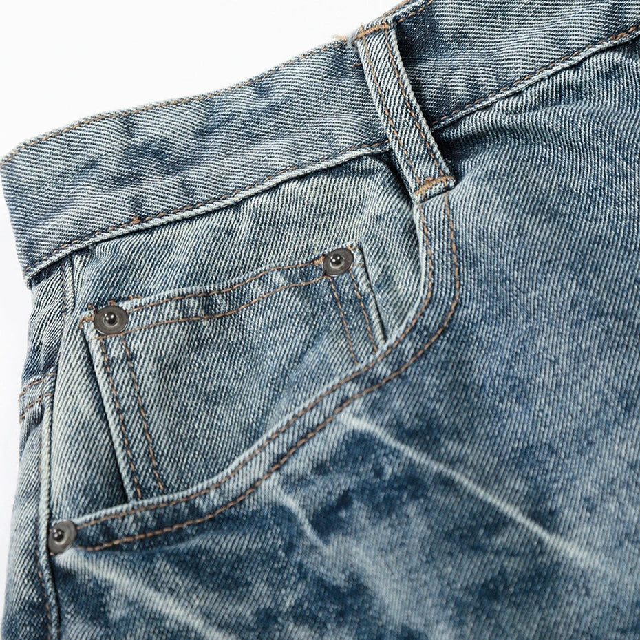 Y2K Vintage Blue Loose Denim Shorts — back view