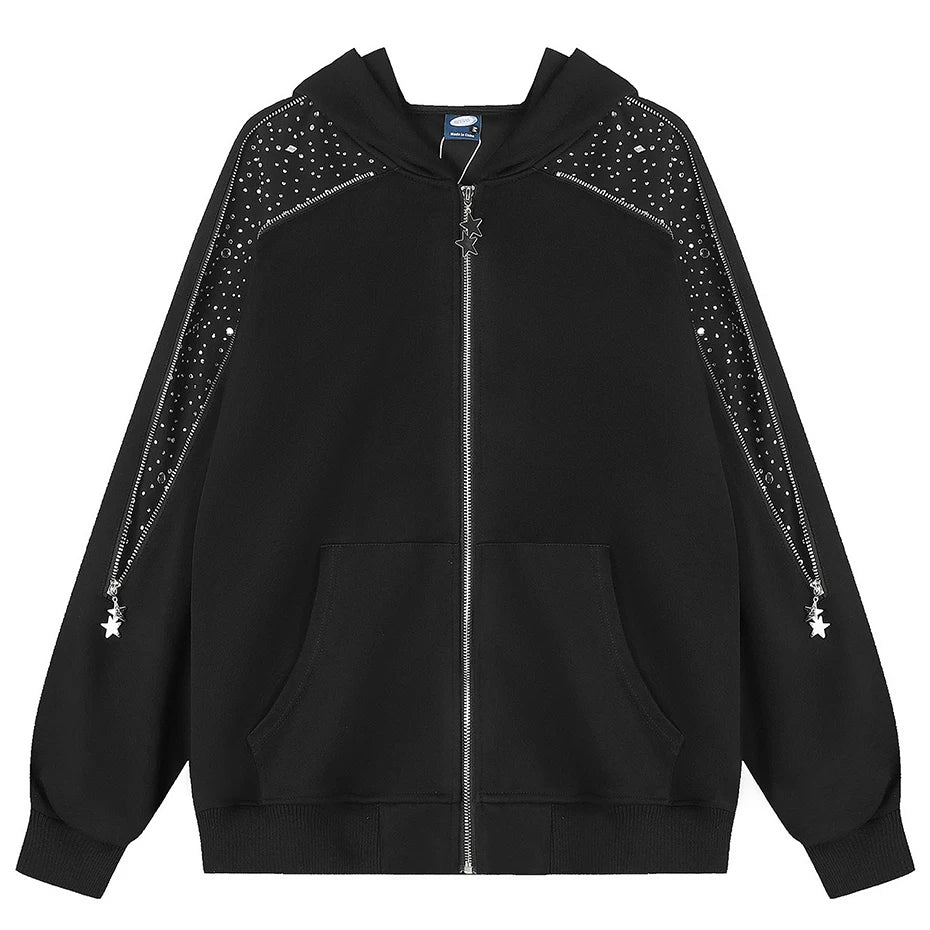 Y2K Rhinestone Oversized Jacket — styling shot