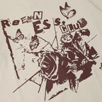 Retro Butterfly Letter Print T-Shirt — back view