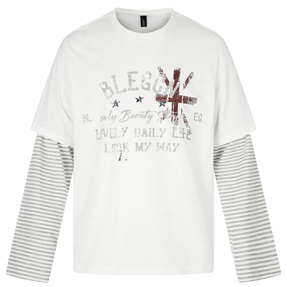 Loose Vintage Oversized Long Sleeve Tee — back view