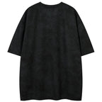 Vintage Graphic Suede Oversized T-Shirt — front view