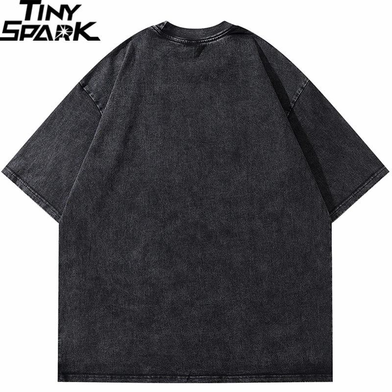 Vintage Black Doberman Dog Graphic Oversized T-Shirt — back view