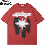 Black Star Shadow Graphic Oversized T-Shirt — detail shot