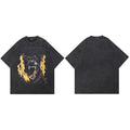 Black Fire Flame Washed T-Shirt — styling shot
