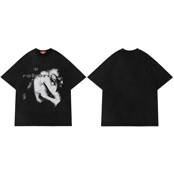 Face Graphic Oversized T-Shirt — fit shot