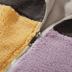 Color Block Fur Coat — front view
