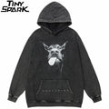 Retro Black Doberman Dog Graphic Oversized Hoodie — front view