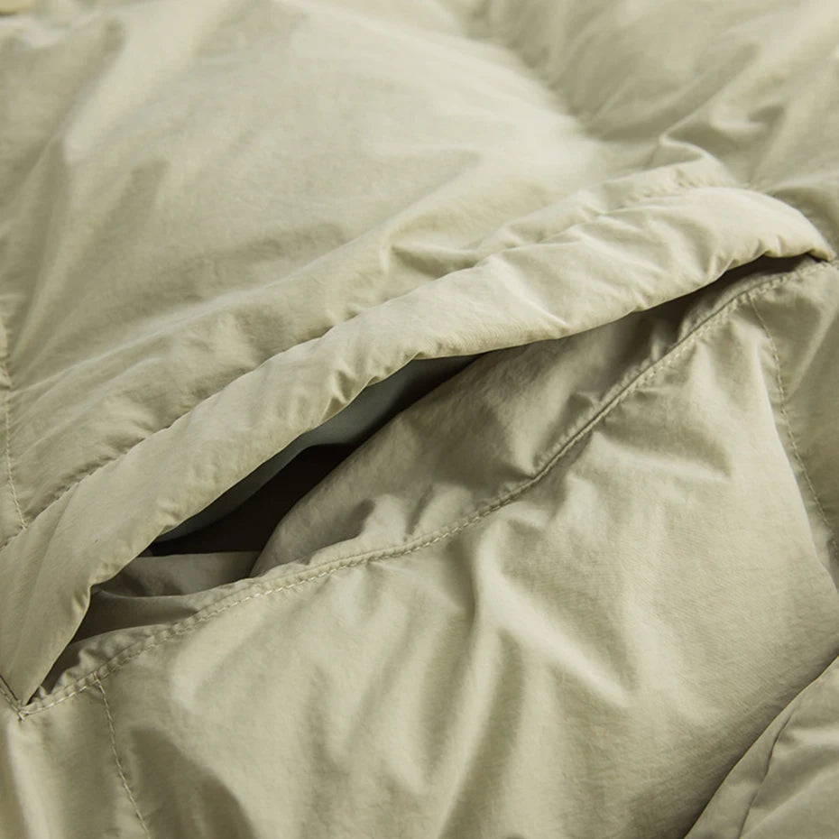 Vintage Padded Oversized Puffer Jacket — fabric close-up