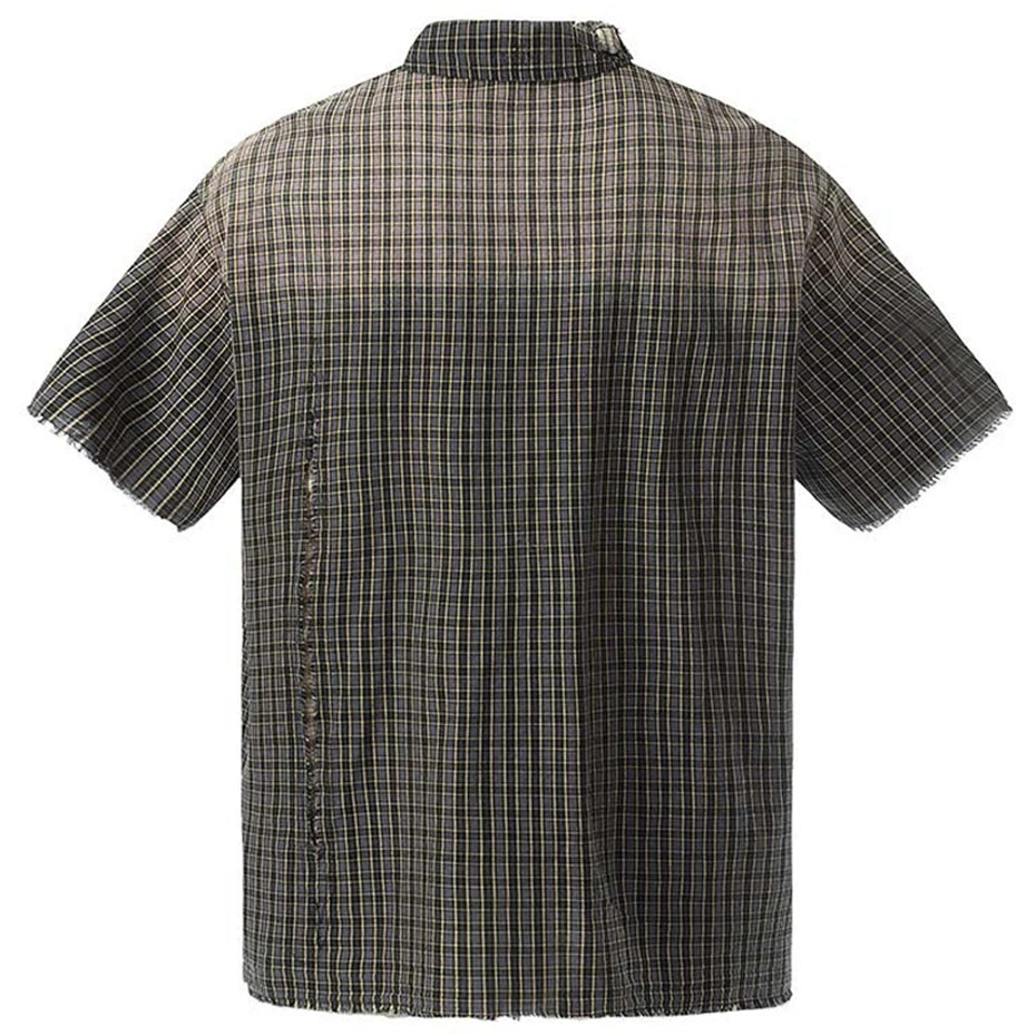 Vintage Plaid Washed Oversized Shirt — front view