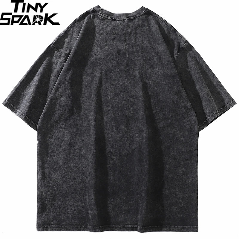 Cartoon Anime Graphic Loose T-Shirt — back view