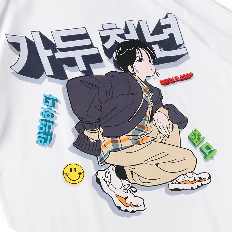 Cartoon Print T-Shirt — front view