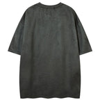 Y2K Vintage Graphic Suede Oversized T-Shirt — detail shot