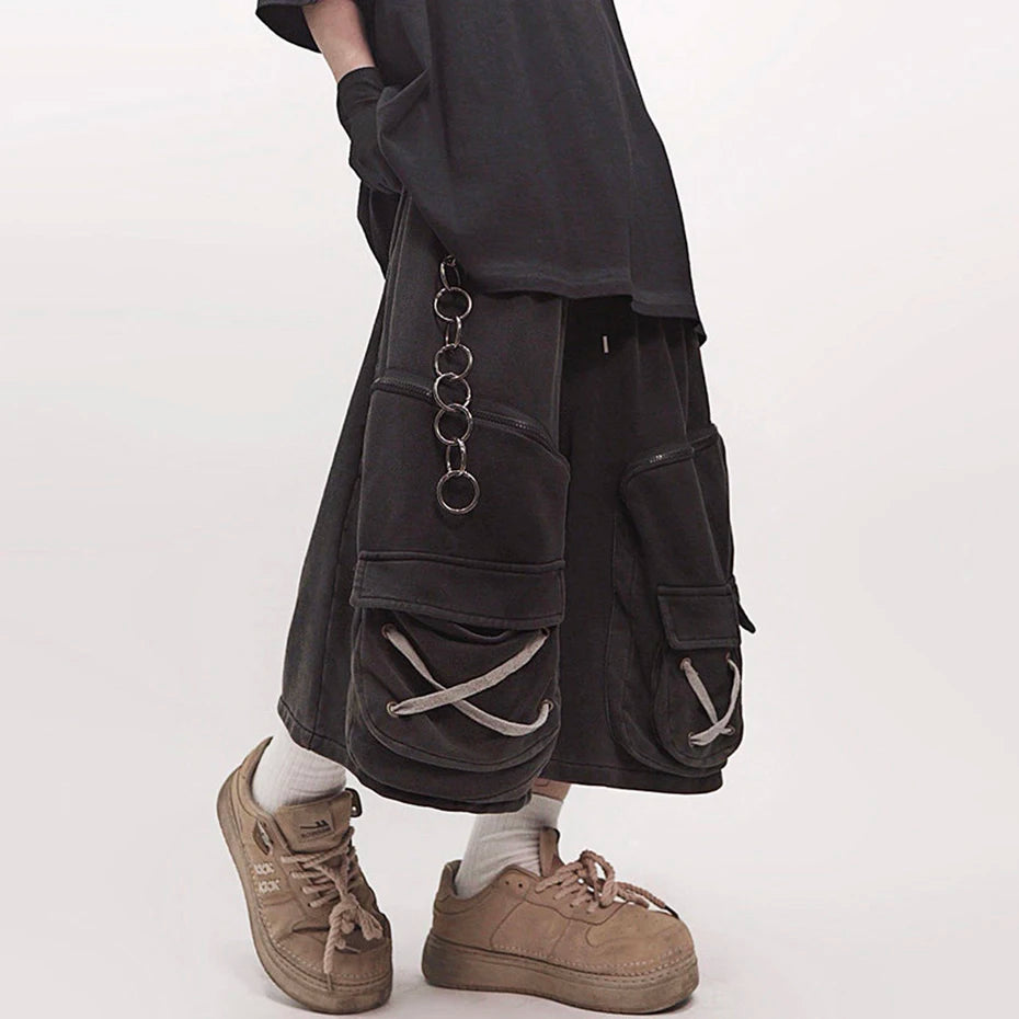 Vintage Baggy Sweat Shorts — back view