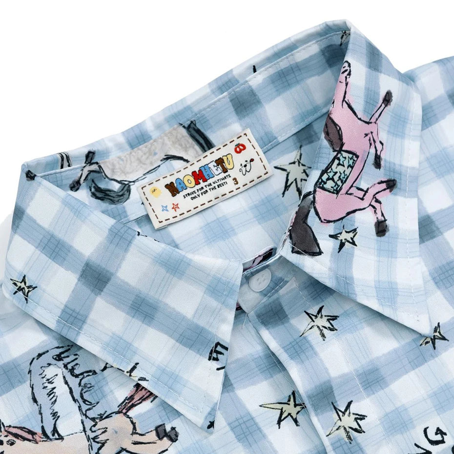 Cartoon Graphic Oversized Shirt — fit shot