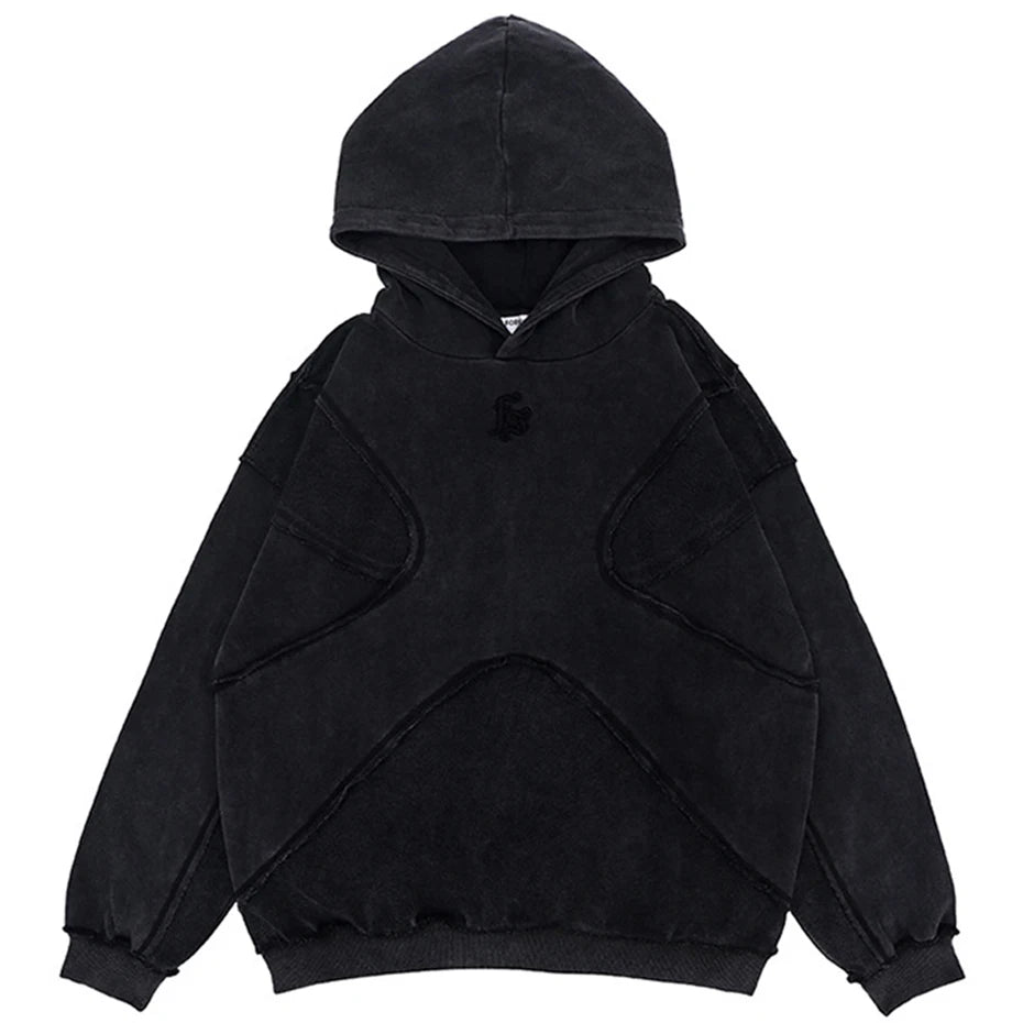 Vintage Patchwork Hoodie — front view