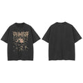 Punk Black Thorny Skull Faded T-Shirt — styling shot