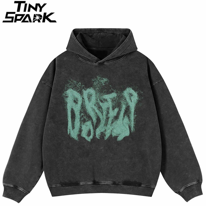 Y2K Black Cherry Letter Graphic Oversized Hoodie — detail shot